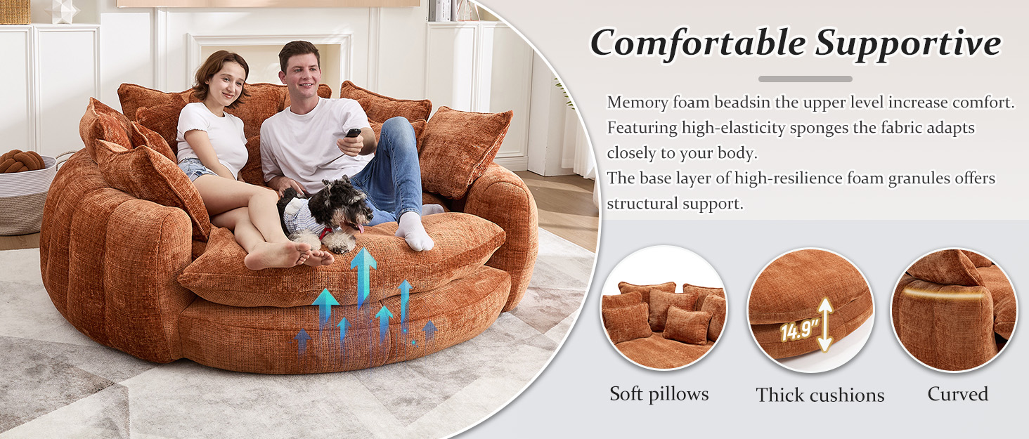 oversized boneless couch