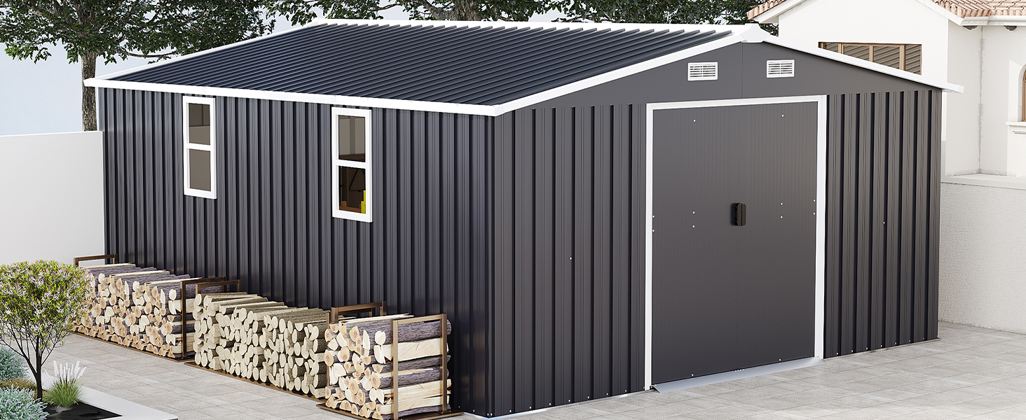 outdoor metal storage shed