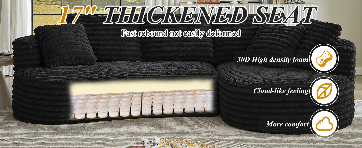 Curved L-Shape Sleeper Couch