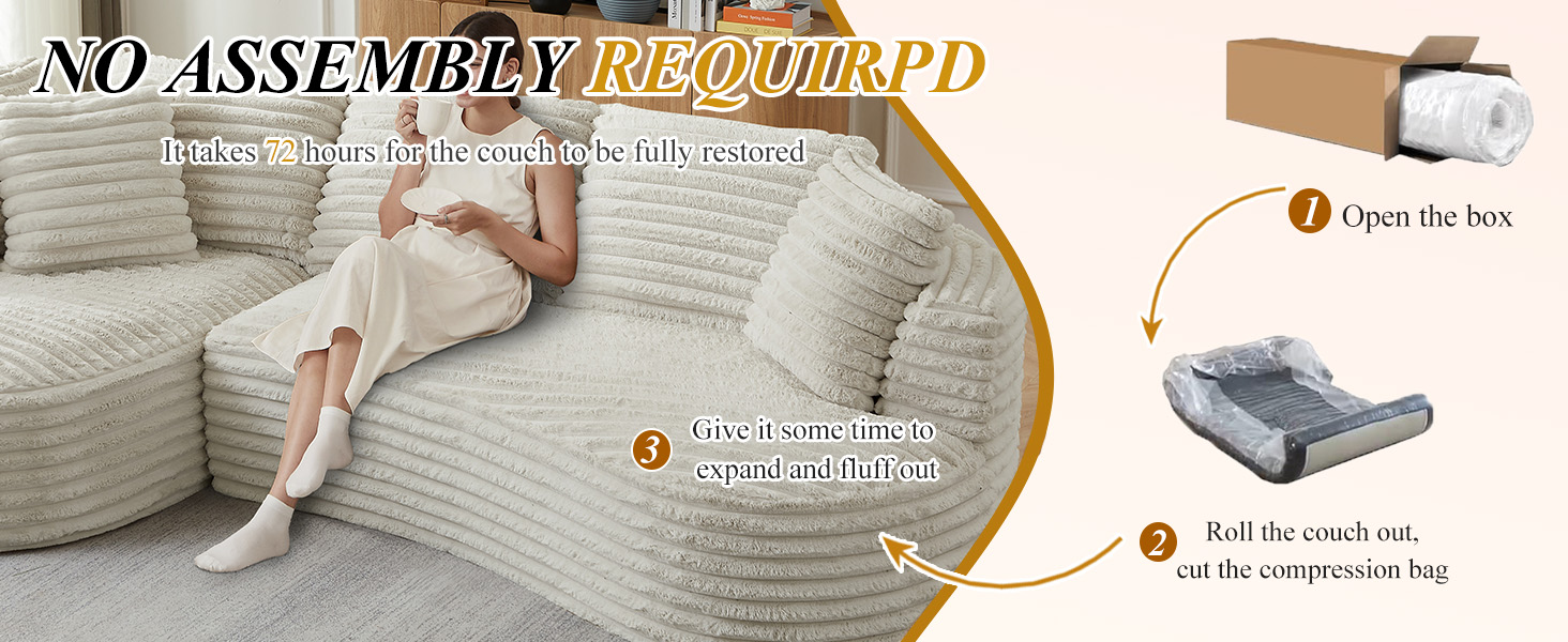 Curved L-Shape Sleeper Couch