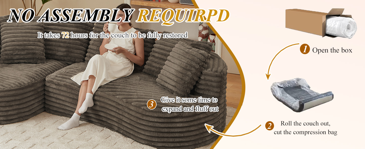 Curved L-Shape Sleeper Couch