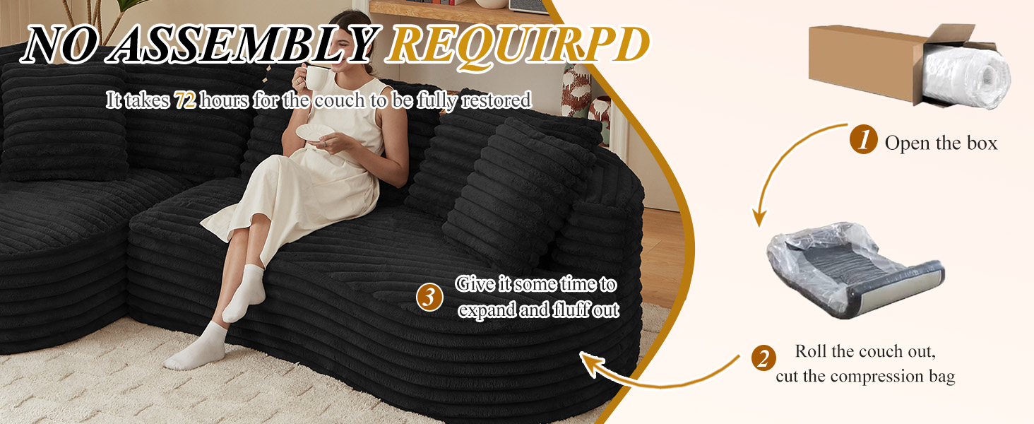 Curved L-Shape Sleeper Couch