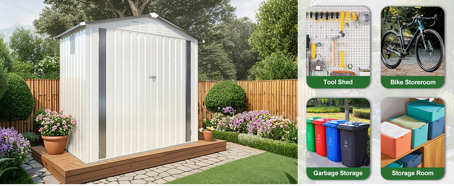  outdoor metal storage shed