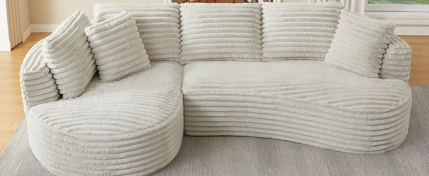 Curved L-Shape Sleeper Couch