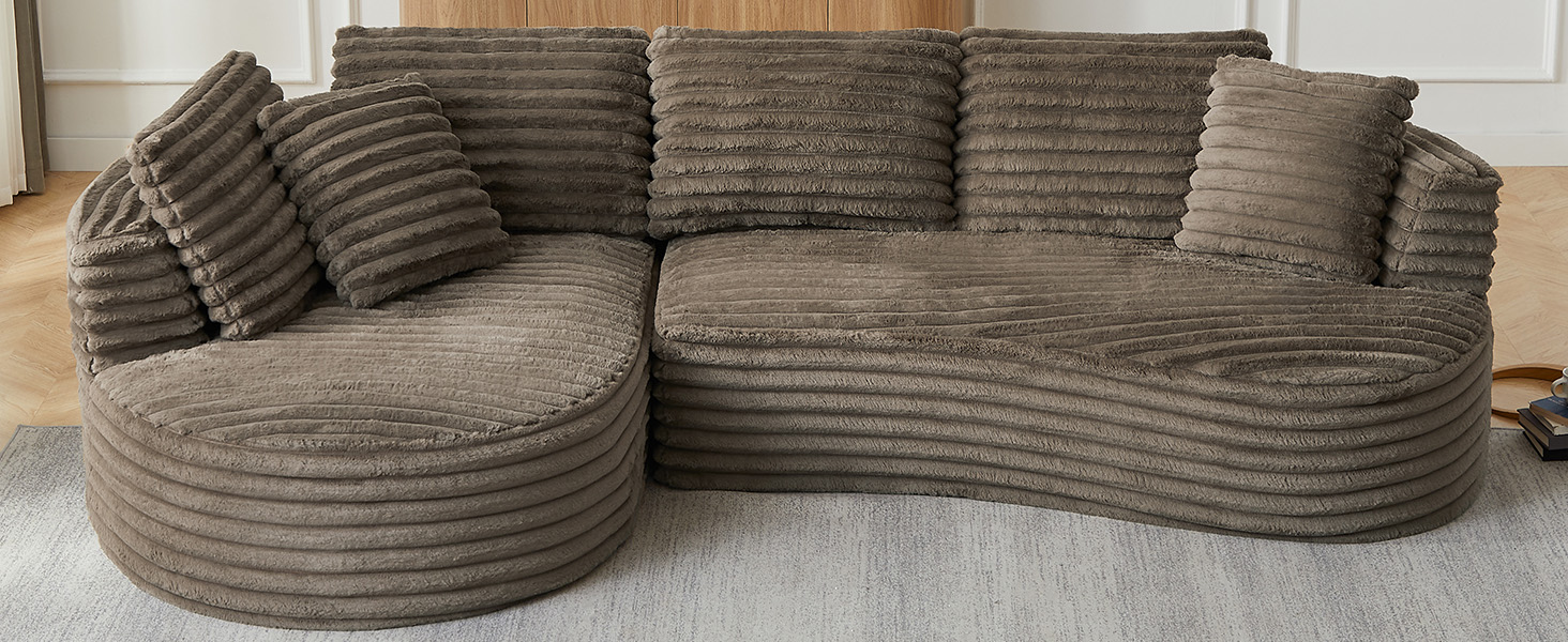 Curved L-Shape Sleeper Couch