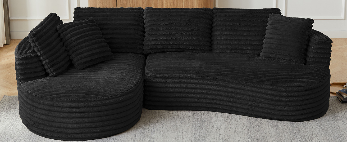 Curved L-Shape Sleeper Couch