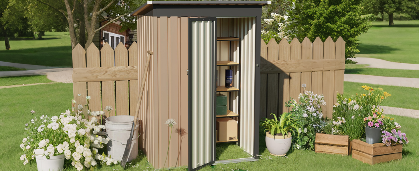 outdoor metal storage shed