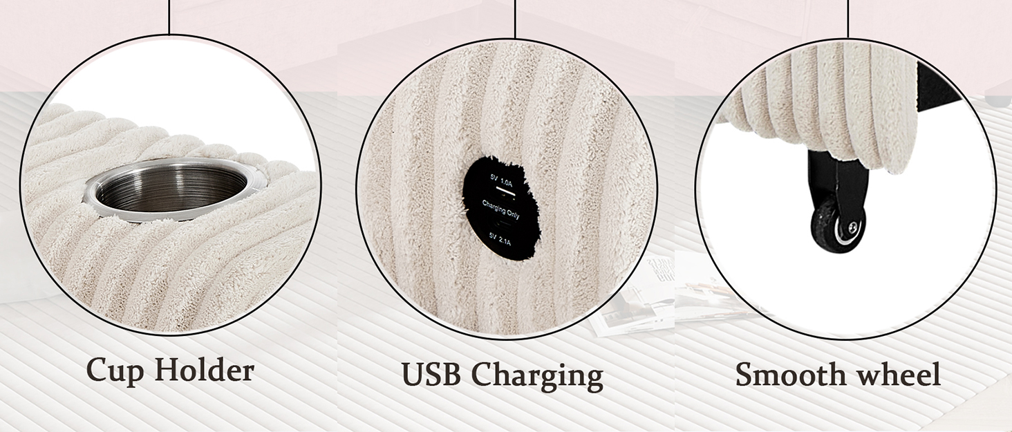 L-Shaped Sectional Sofa with Pull-Out Bed