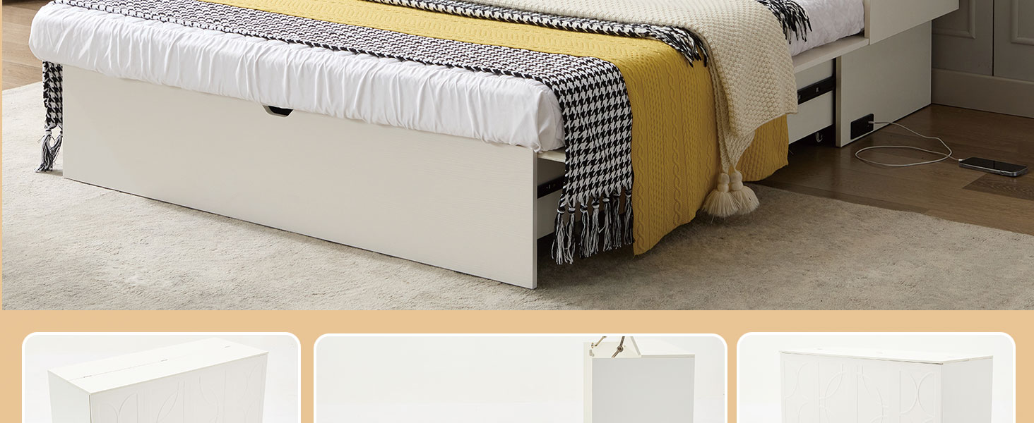 Cabinet Bed with Storage, Queen Bed