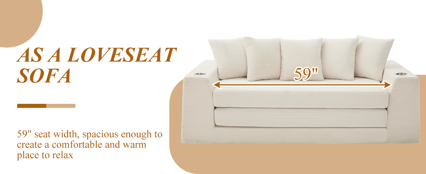 Convertible Sofa Bed,Loveseat Sleeper Sofa